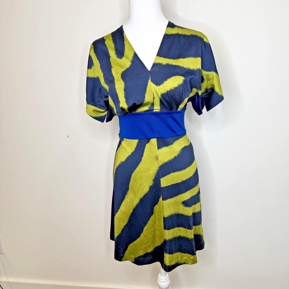 Just Cavalli Zebra Short Empire Waist Band Dress Bold Italy Statement 38 4 Artsy